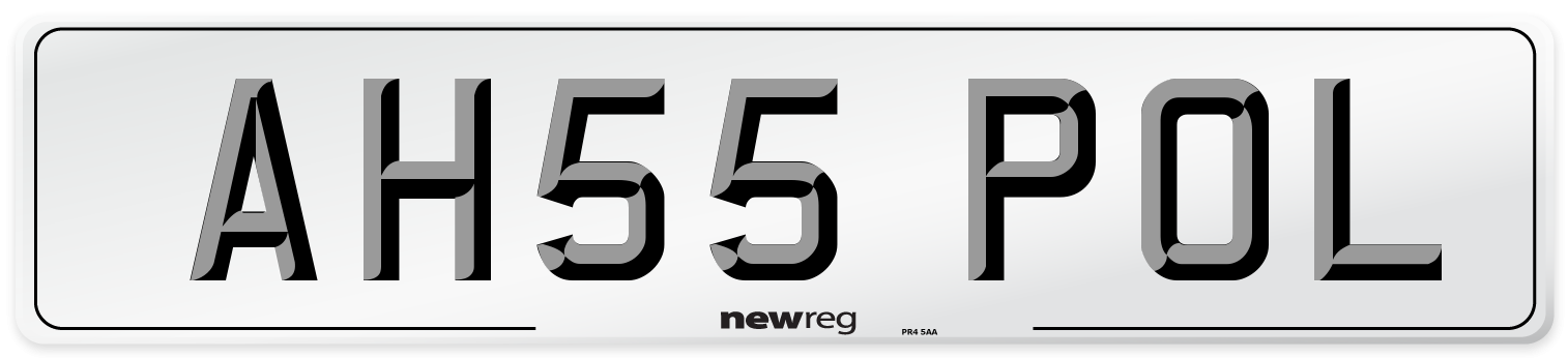 AH55 POL Number Plate from New Reg